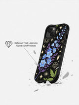 Azure Witch Botanica dark floral case angle