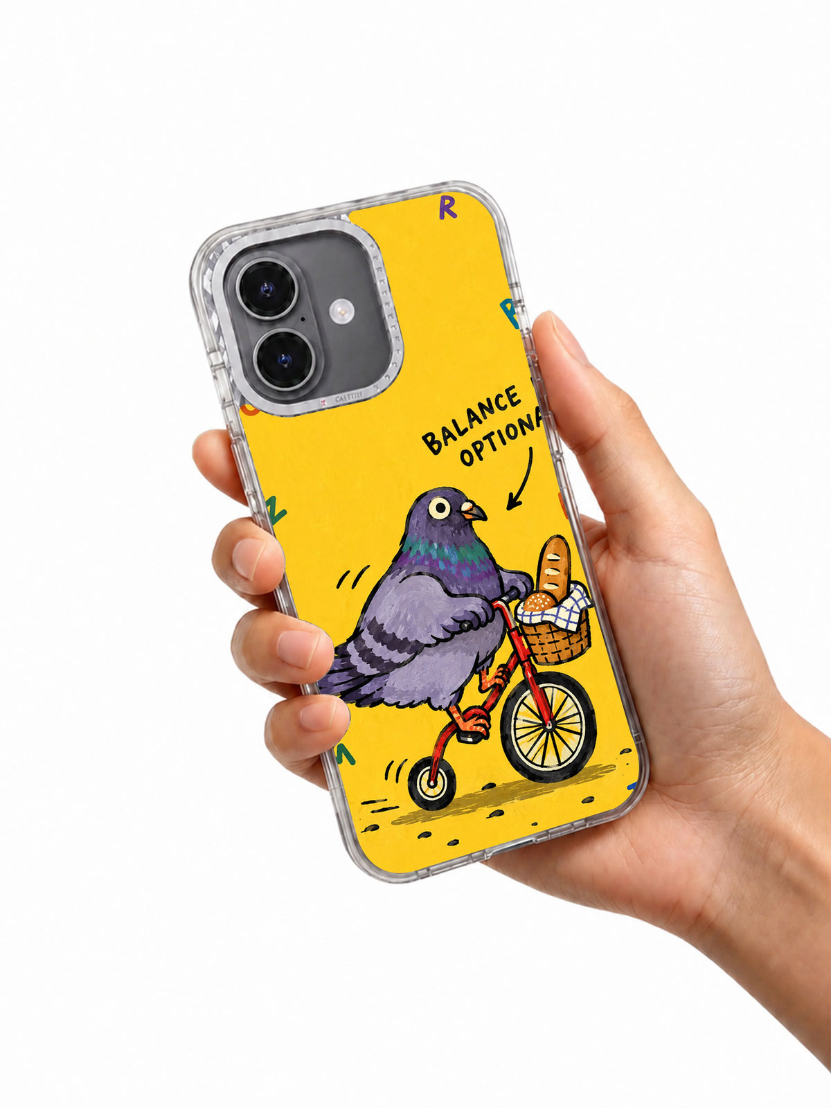 Balance Is Optional iPhone 16 Case shown in hand