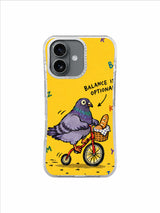 Balance Is Optional pigeon bicycle artwork — Basket Balance Detour