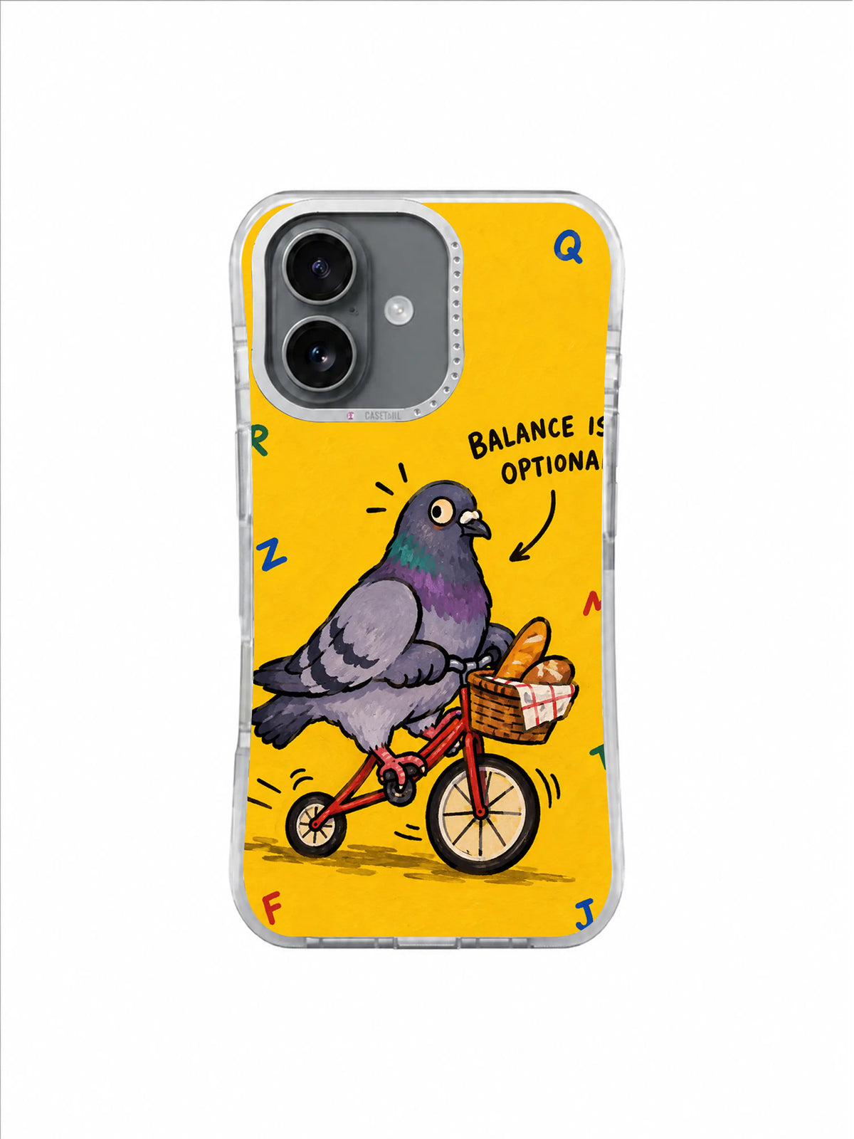 Balance Is Optional pigeon bicycle artwork — Small-Wheel Steady Path
