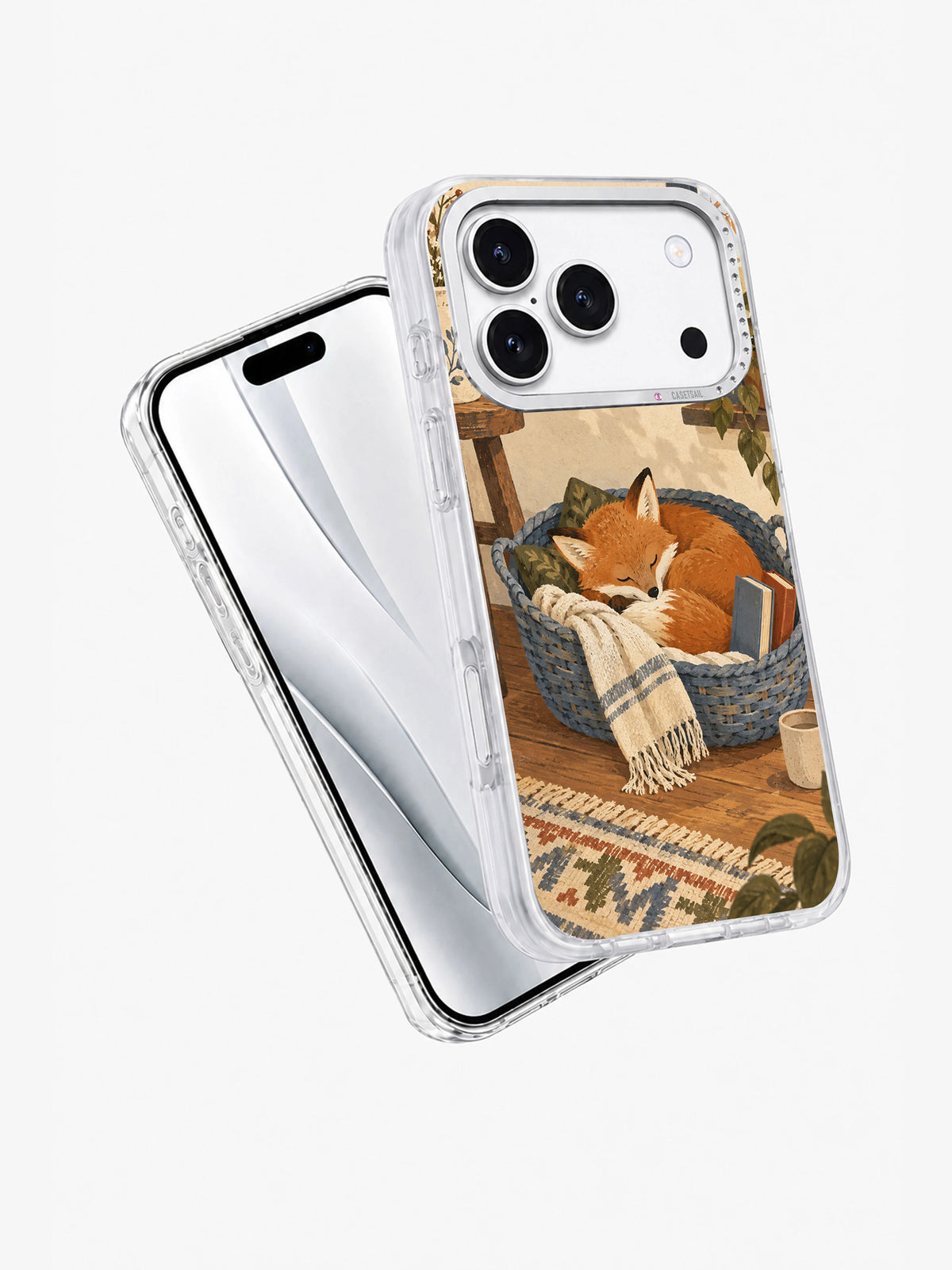 Basket of Small Dreams clear iPhone 17 Pro Case angle view