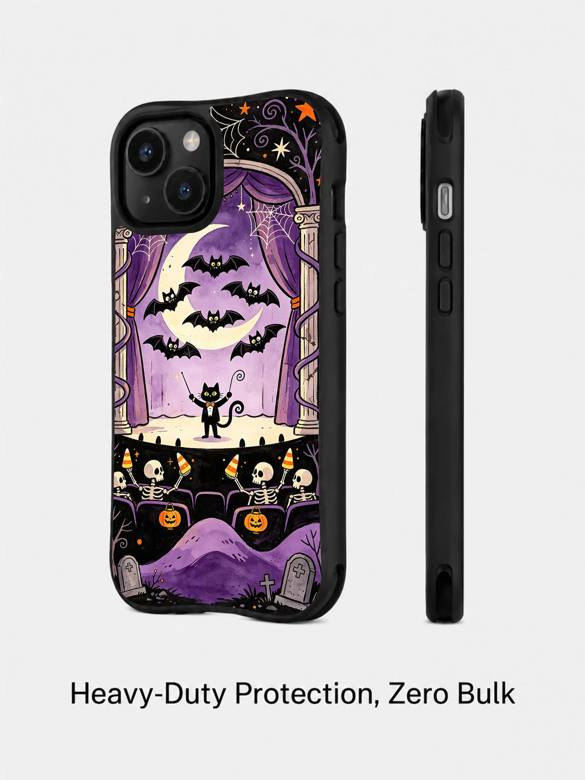 Bat Choir at Midnight iPhone 13 case side view
