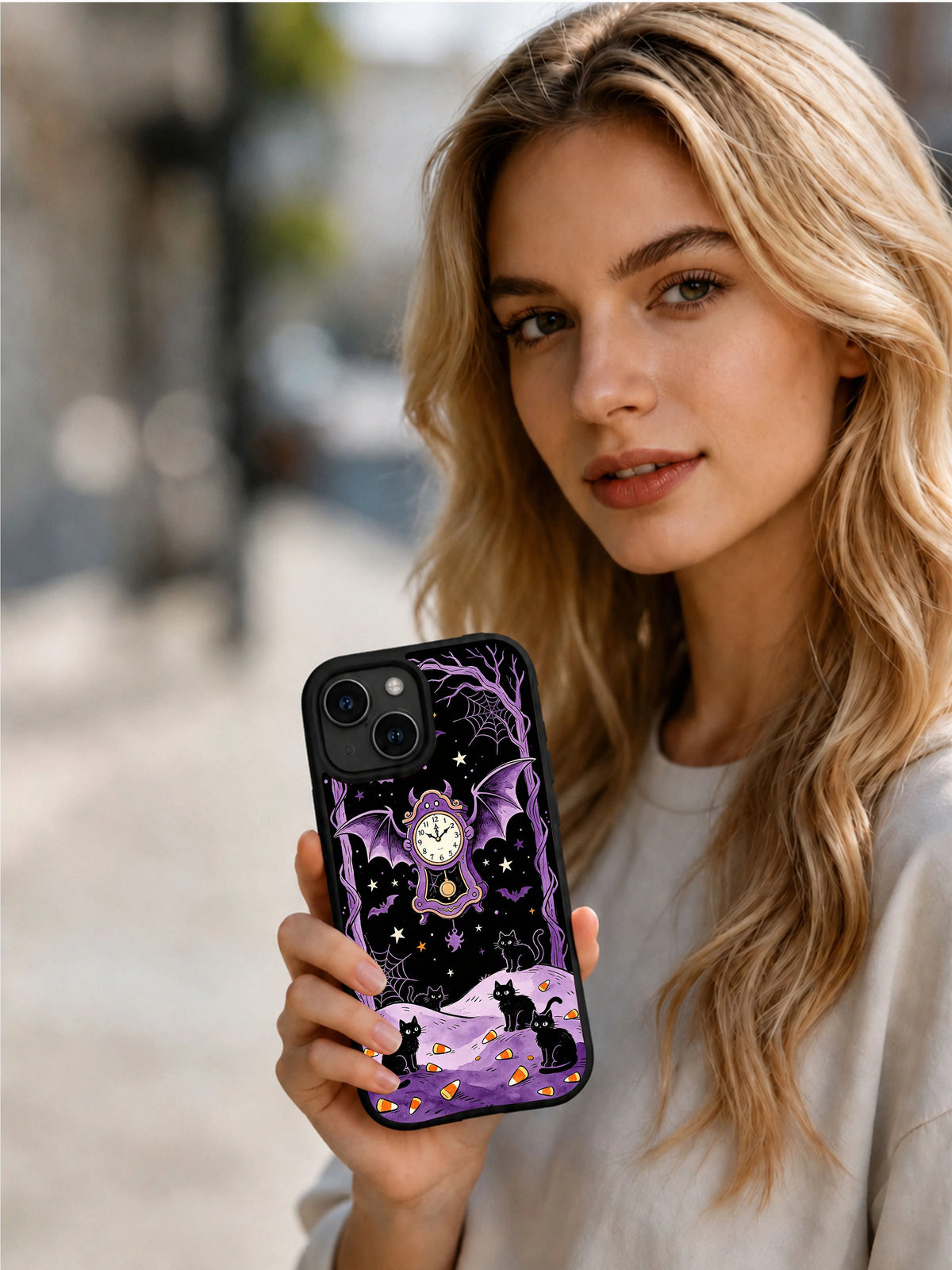 Product or handheld view of the Batwing Midnight Clock case