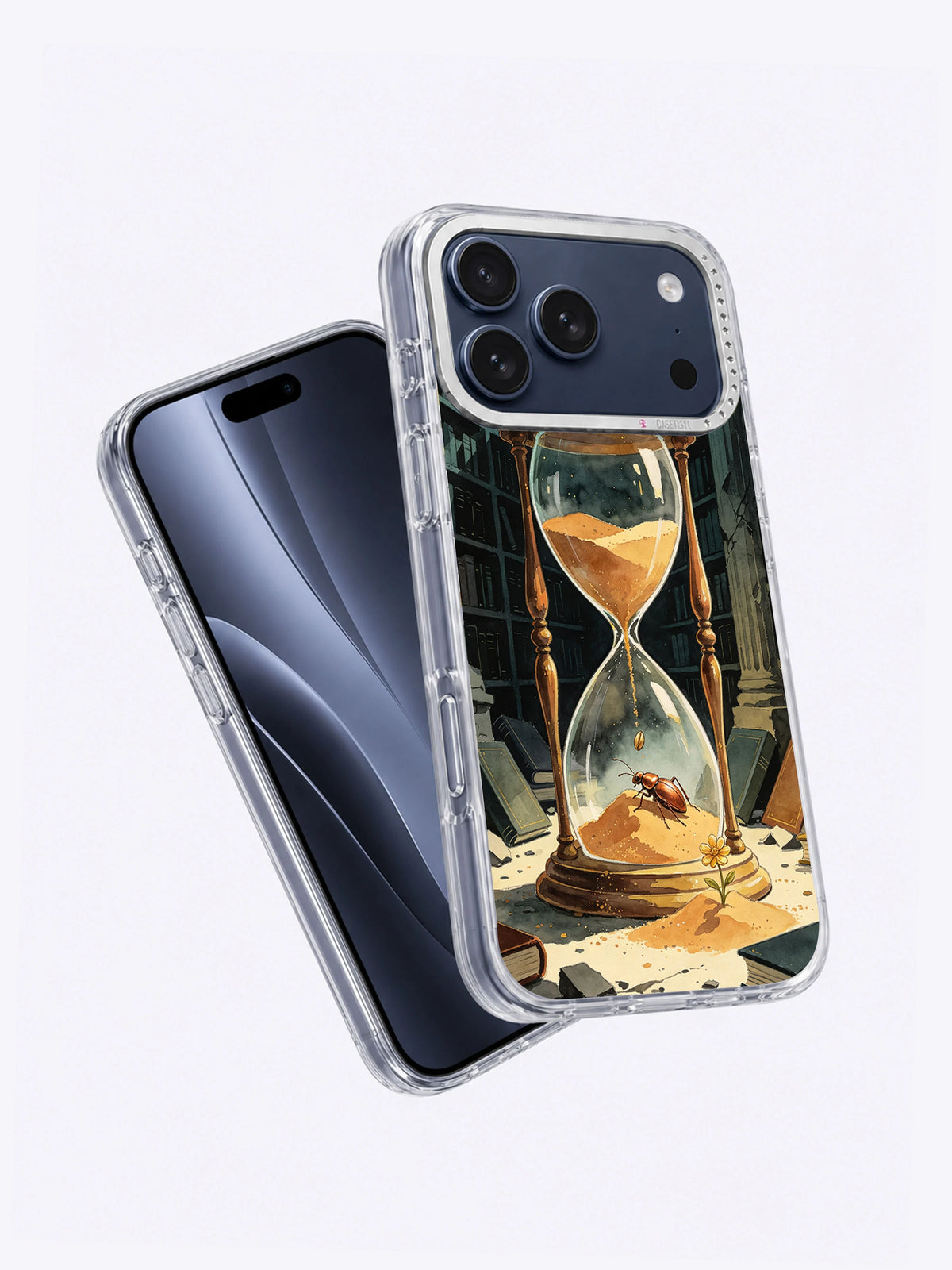 The Beetle and the Hourglass iPhone case angled view