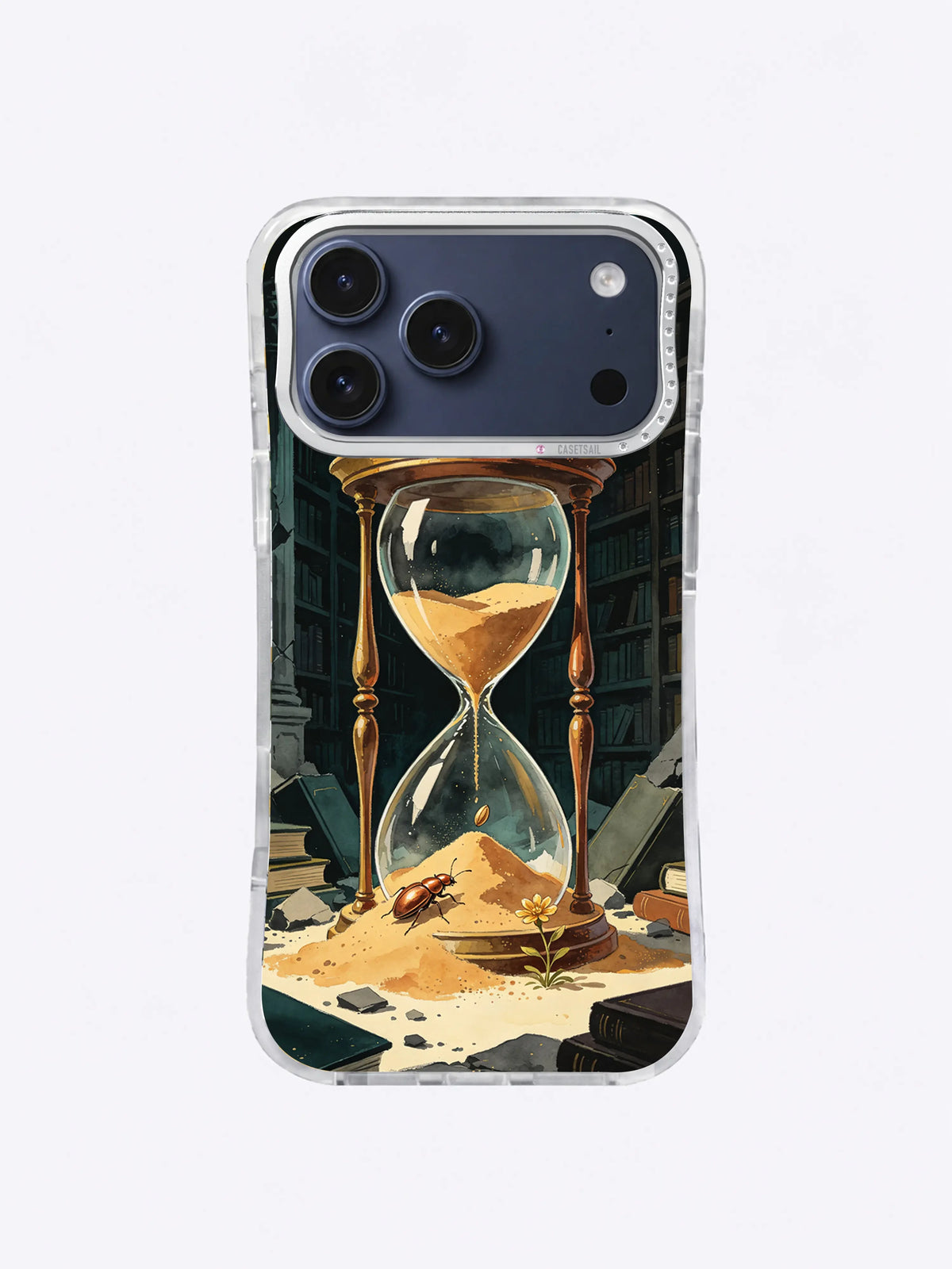 Ochre Sand Library Ruin artwork on an iPhone case