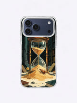 Golden Flower Hourglass artwork on an iPhone case