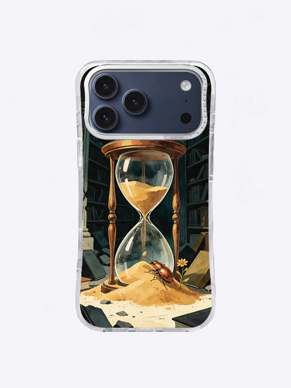 Teal Moon Broken Archive artwork on an iPhone case