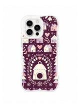 Bellflower Moon Cottage folk art iPhone 13 Pro case with a pale lavender floral arch