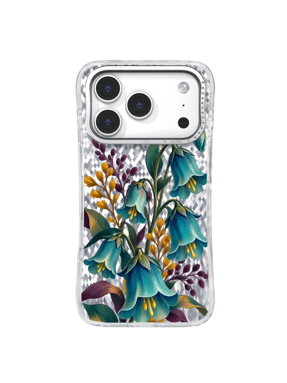 Coral Signal bellflower artwork for iPhone 17 Pro case
