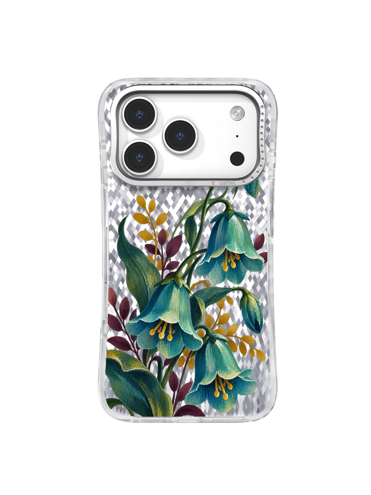 Focused Bells botanical artwork for iPhone 17 Pro case