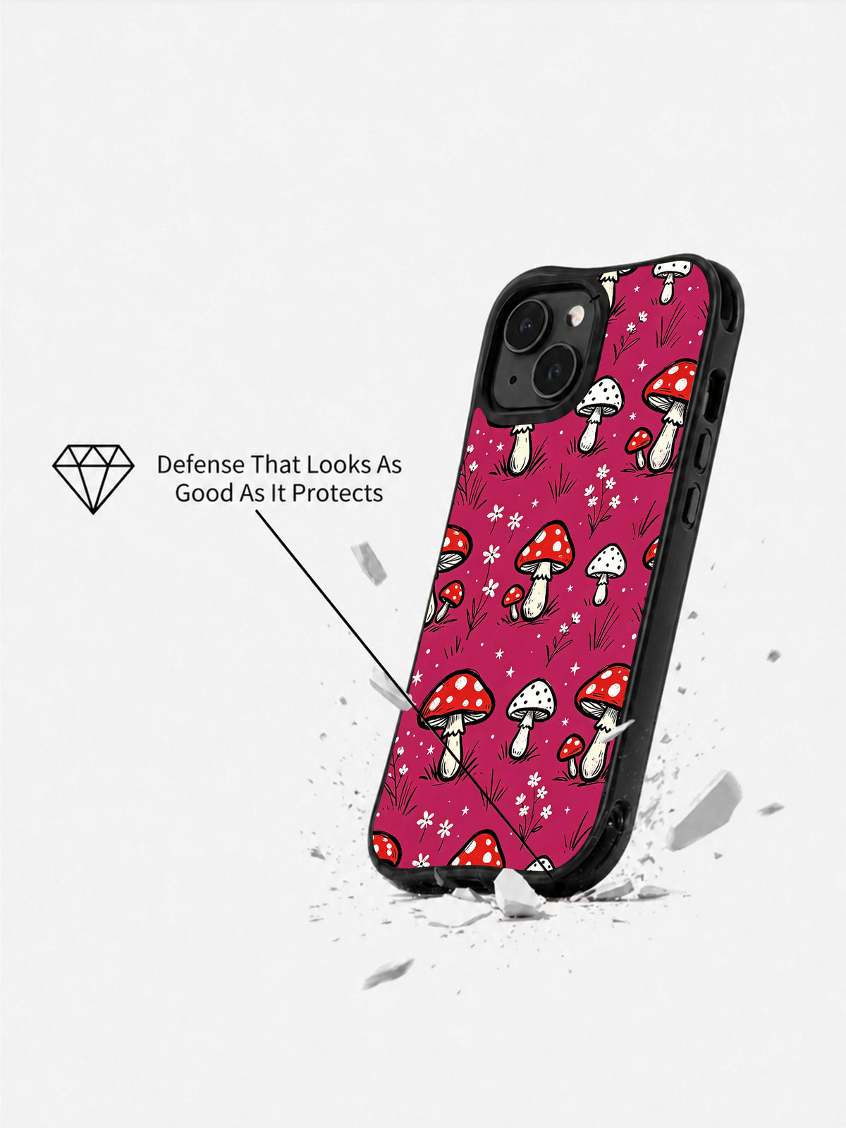 Berry Mushroom Forest: angled case above an illustrated broken surface.