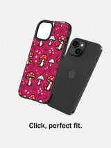 Berry Mushroom Forest: case shown separately beside a phone.