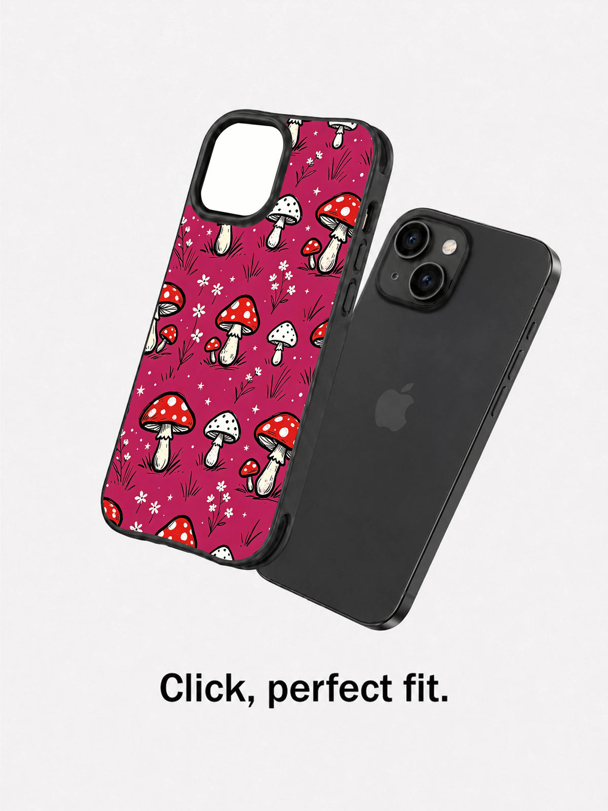 Berry Mushroom Forest: case shown separately beside a phone.