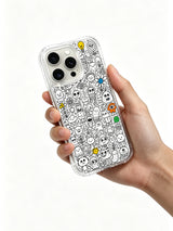 Big group weird lovely town residents doodle art iPhone 16 pro Case, limited-edition wearable phone casing designed for PhoneCasing, premium art accessory phone cover for gift giving.