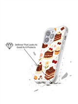 Birthday Chocolate Dream Bakery: Angled illustrated case above a broken-surface illustration.