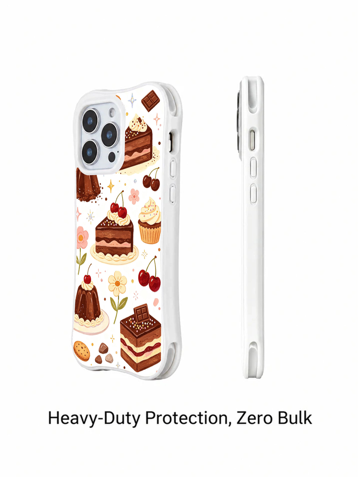 Birthday Chocolate Dream Bakery: Rear and narrow side views of the illustrated case.