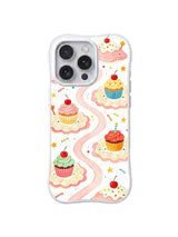 Birthday Cupcake Wonderland / Cherry Cupcake Road: Cherry-topped cupcakes beside a winding pink road with star and sprinkle details.
