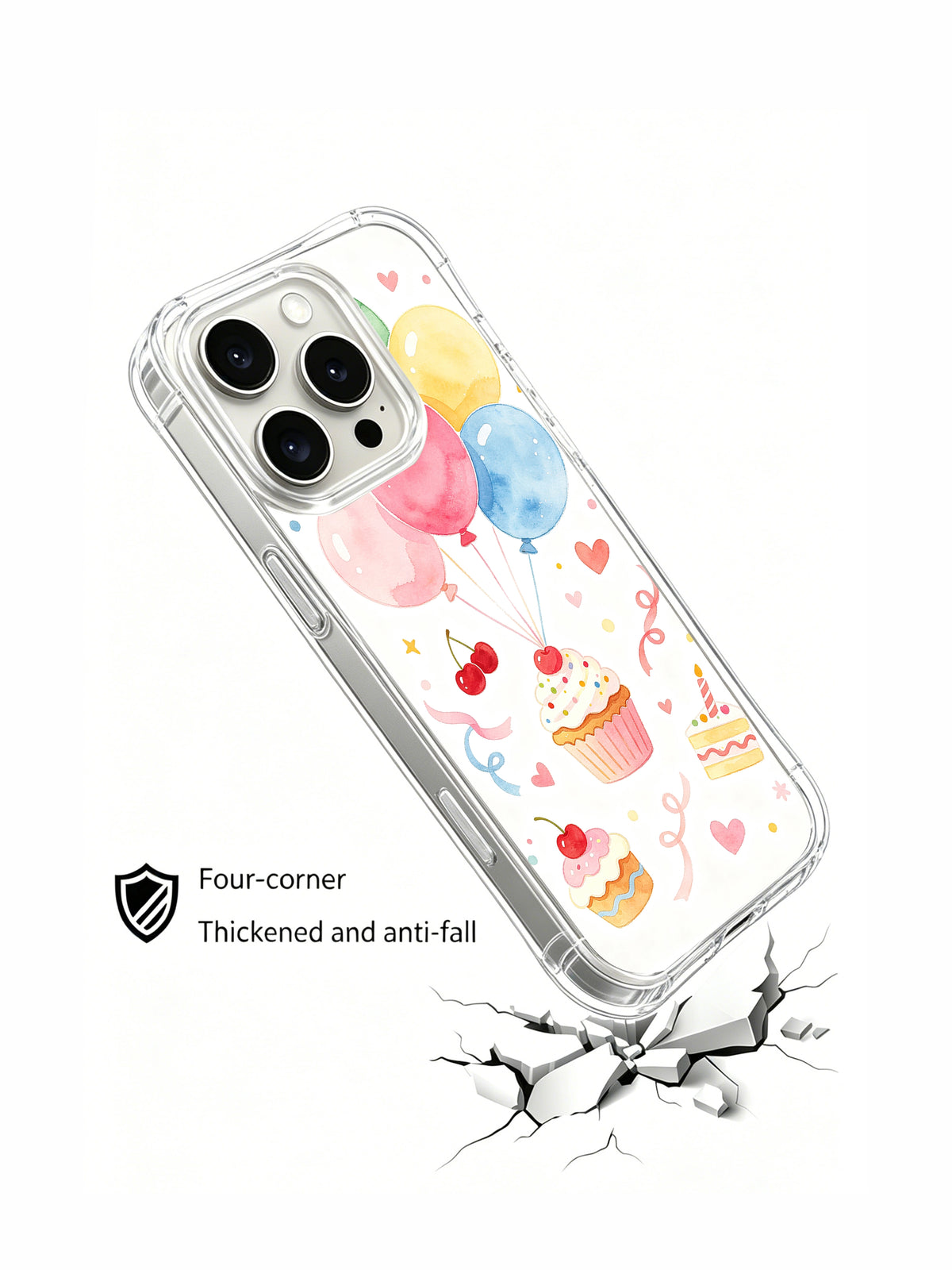 Birthday Lucky Candy Collection: Angled illustrated case above a drawn cracked surface.