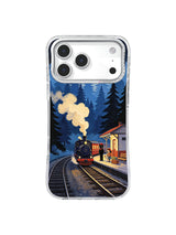Black Cat Midnight Railway Crescent Track Bend artwork on iPhone case