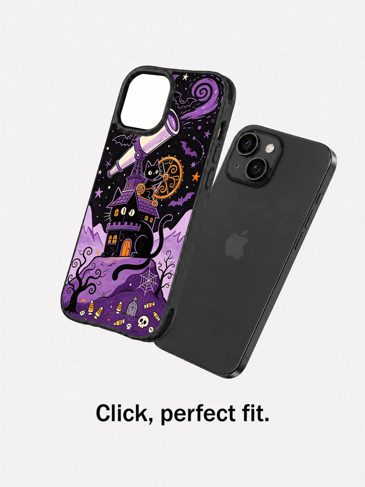 The Black Cat Observatory iPhone 13 case fit presentation