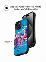 City Rhythm Stage iPhone 15 Plus case angled presentation