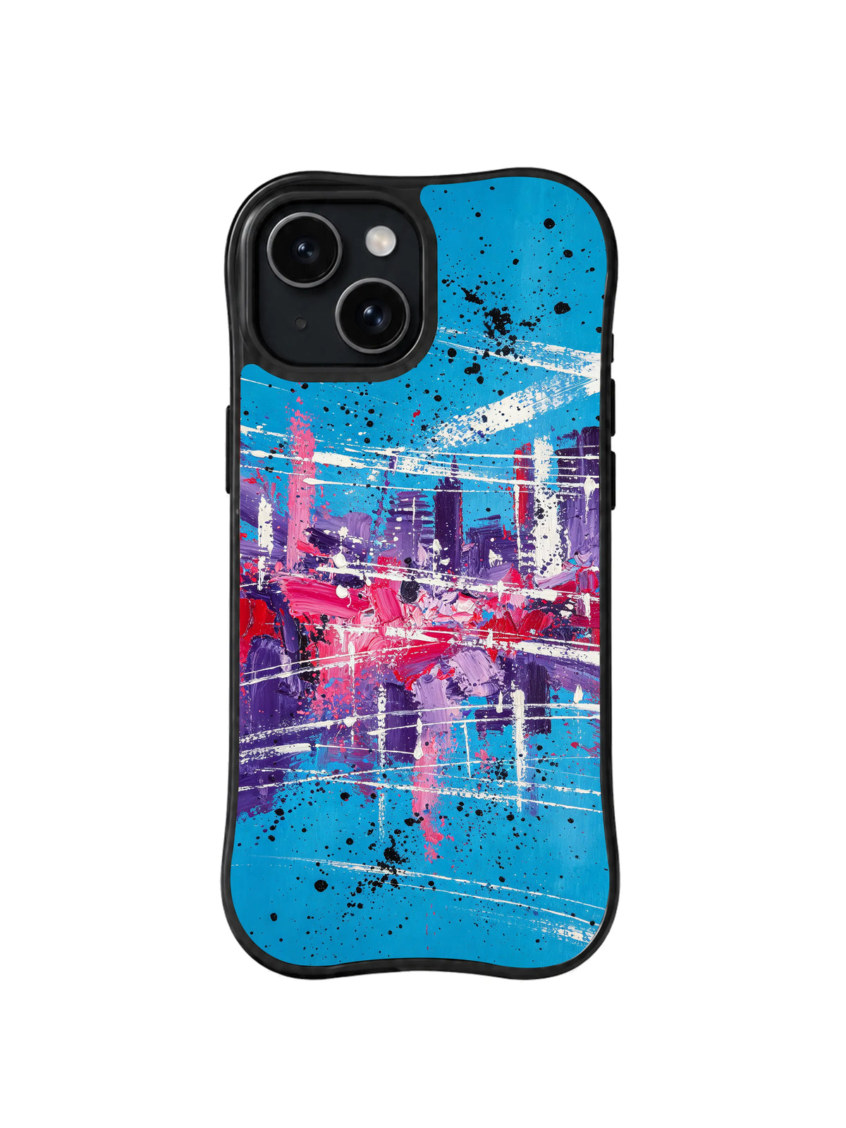 City Rhythm Stage Black Dot Symphony iPhone 15 Plus case by Zara Vexley