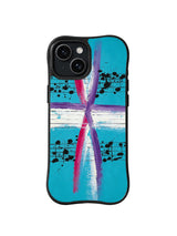 Crossed Melody Pause black ink music iPhone 15 Plus case