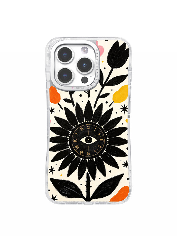 Black Flower Power Art iPhone Case