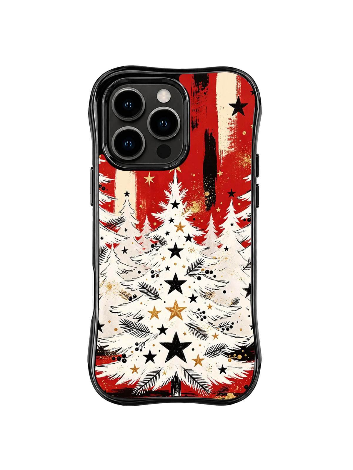 Black Star Grove layered white pine iPhone 14 Pro case by Elara Voss