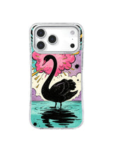 Pink Plume Reflection black swan iPhone case artwork