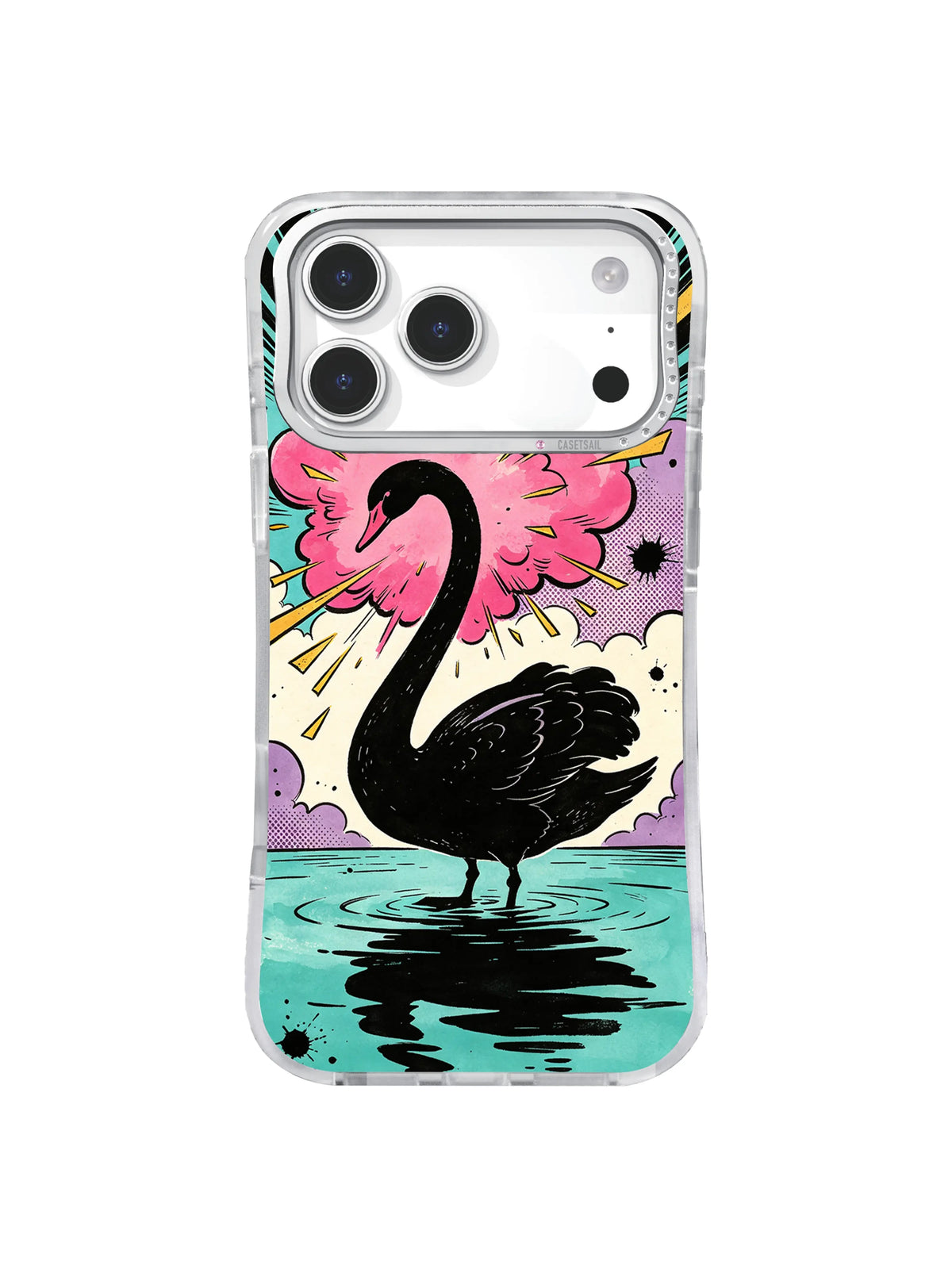 Pink Plume Reflection black swan iPhone case artwork