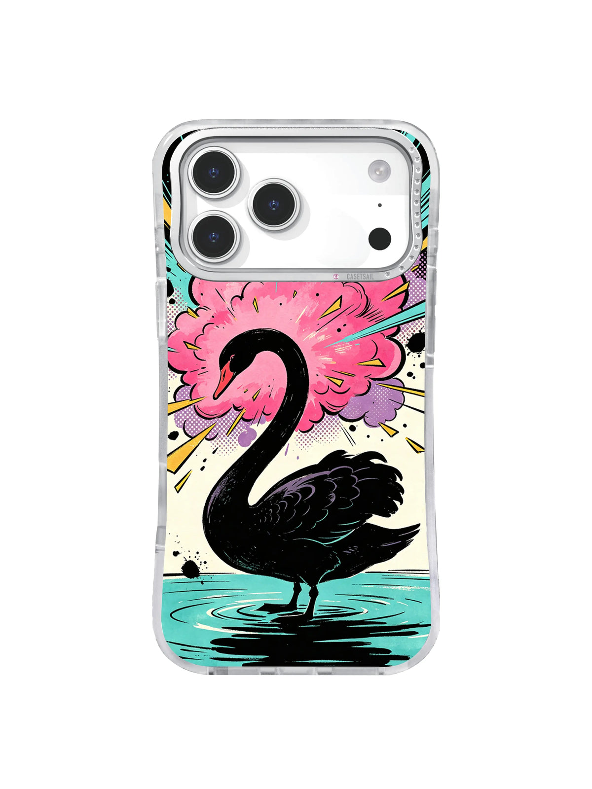Electric Wing Burst pop comic swan iPhone case artwork