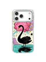 Lavender Cloud Swan graphic iPhone case artwork
