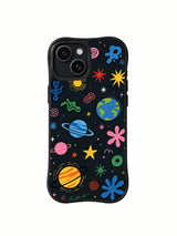 Black Velvet Universe iPhone 14 case front view