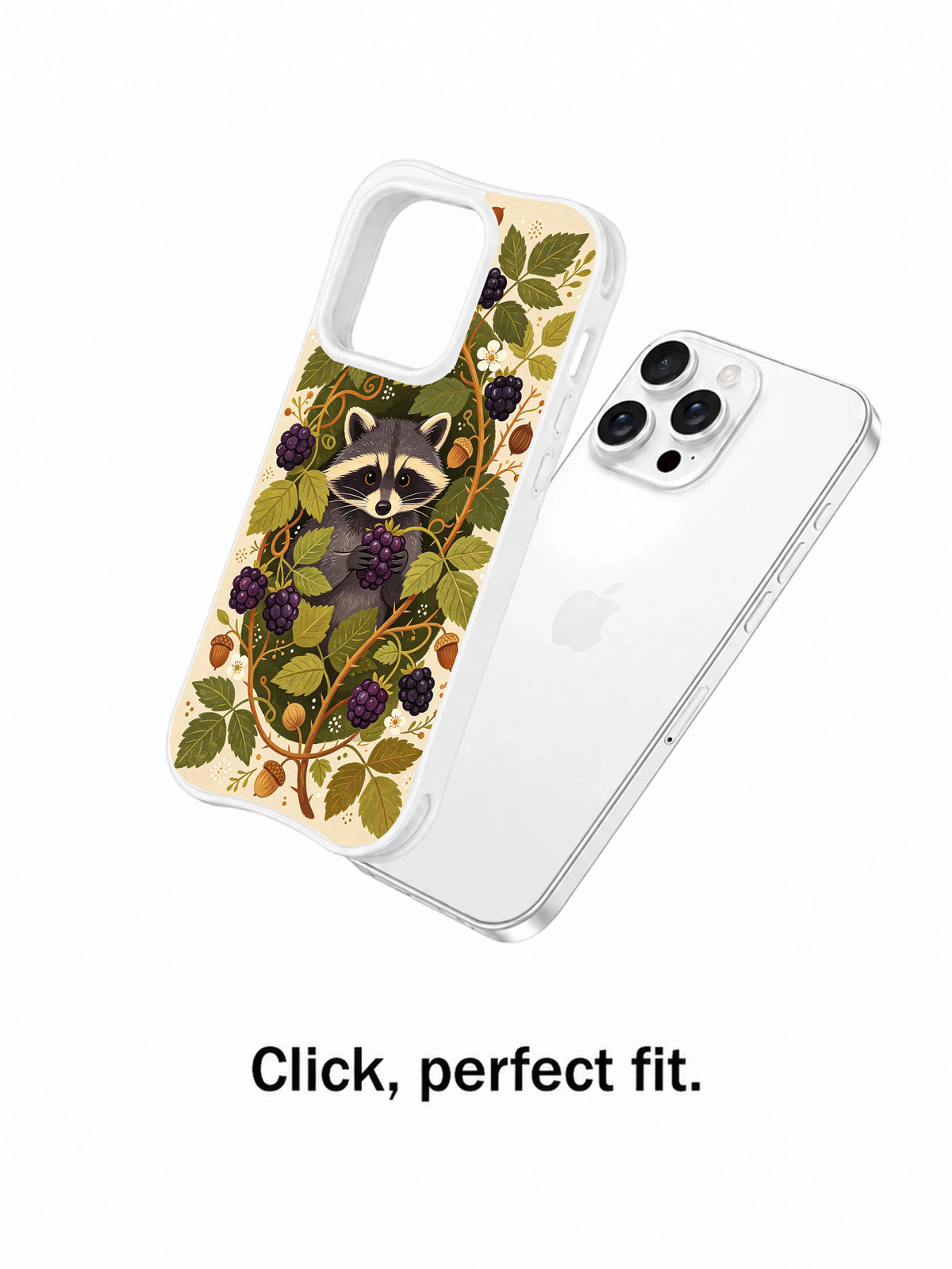 Woodland raccoon iPhone 15 Pro Max case view 4