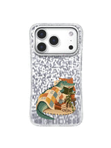 Blanket-wrapped crocodile reading about a brave first step in a cute storybook phone case design.