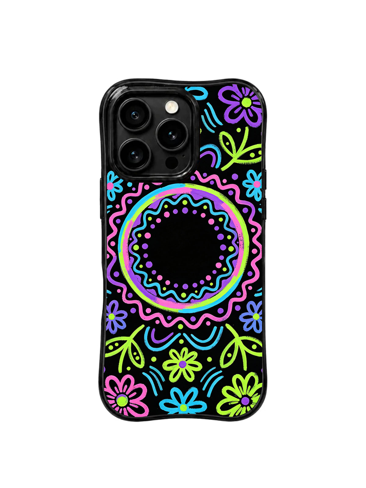 Bloom Beat Rhythm iPhone 16 Pro case front view
