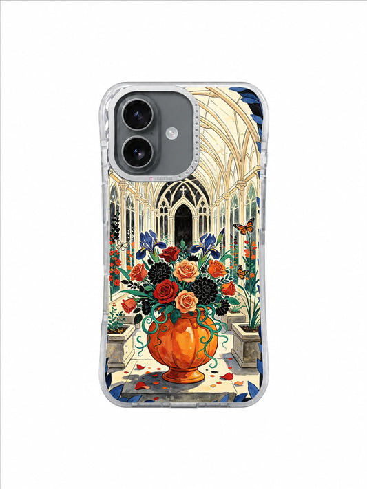 Blooming Bone Conservatory – Ivory Rib Rose Gate iPhone case