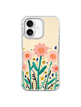 Pink Daisy Rising botanical iPhone 16 Pro case pattern
