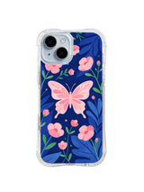 Blue Butterfly Garden iPhone 14 case front view
