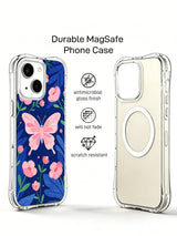 Blue Butterfly Garden MagSafe iPhone 14 case