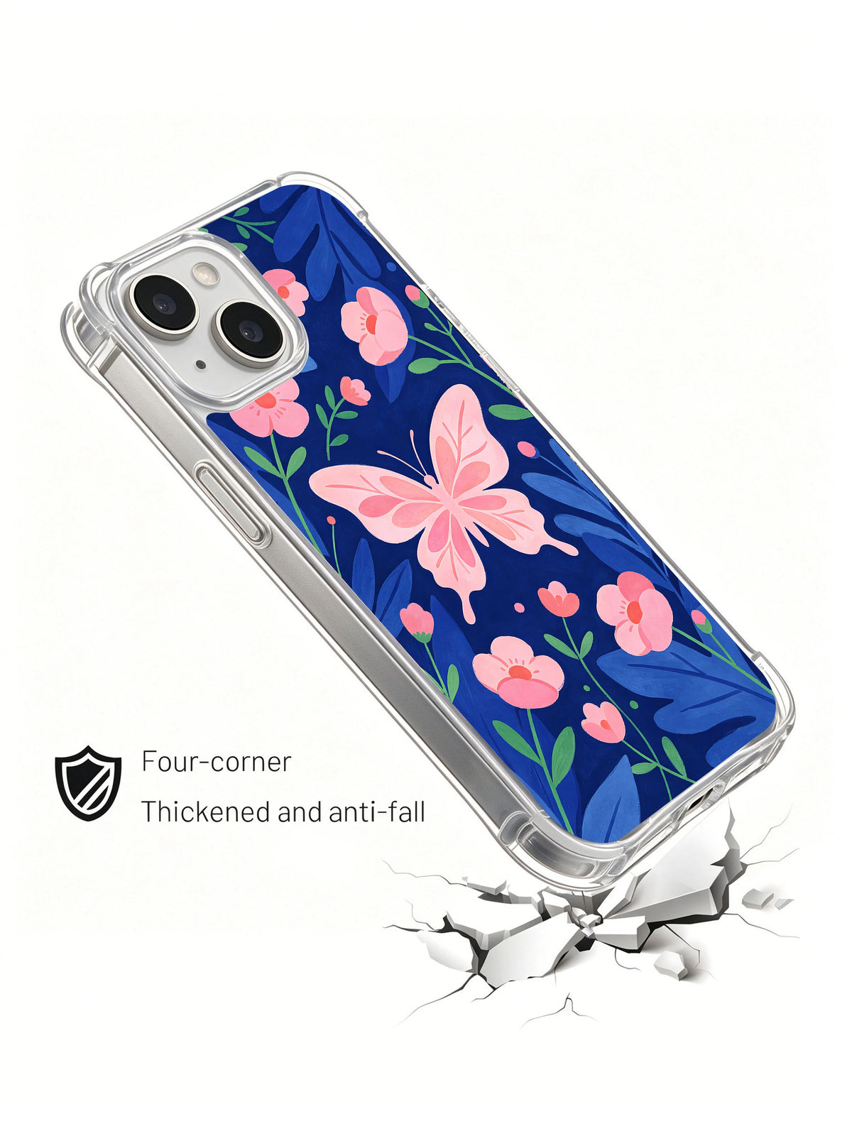 Blue Butterfly Garden protective iPhone 14 case