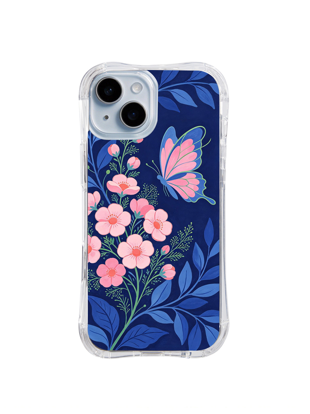 Wildflower Butterfly Flight iPhone 14 case pattern