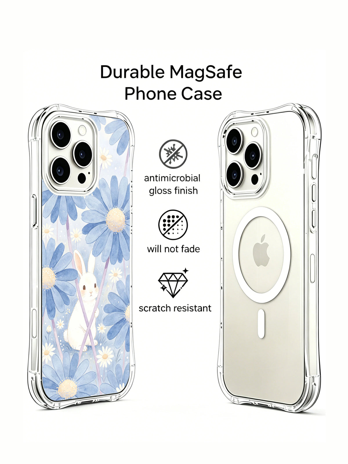 Pastel cottagecore bunny meadow iPhone 15 Pro Max case