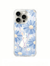 Blue chamomile bunny iPhone 15 Pro Max case by Elowen Fern