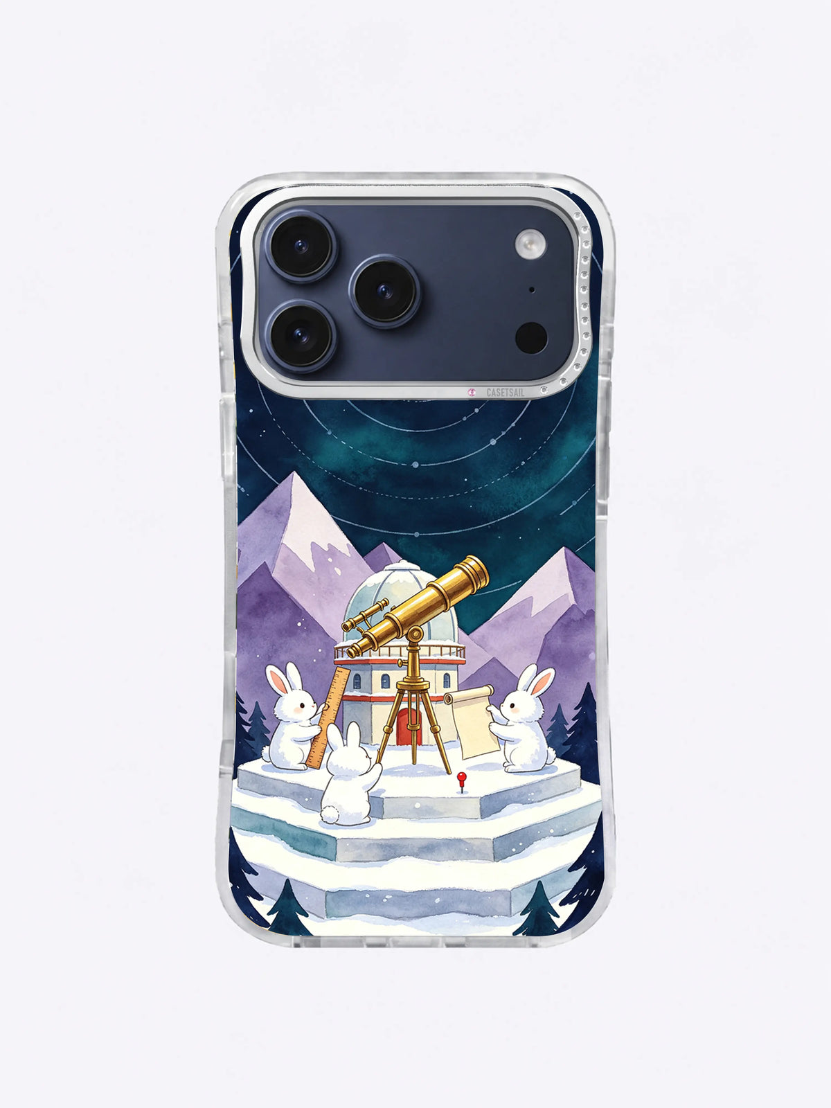 Blue-Dot Telescope Watch rabbit observatory iPhone case artwork
