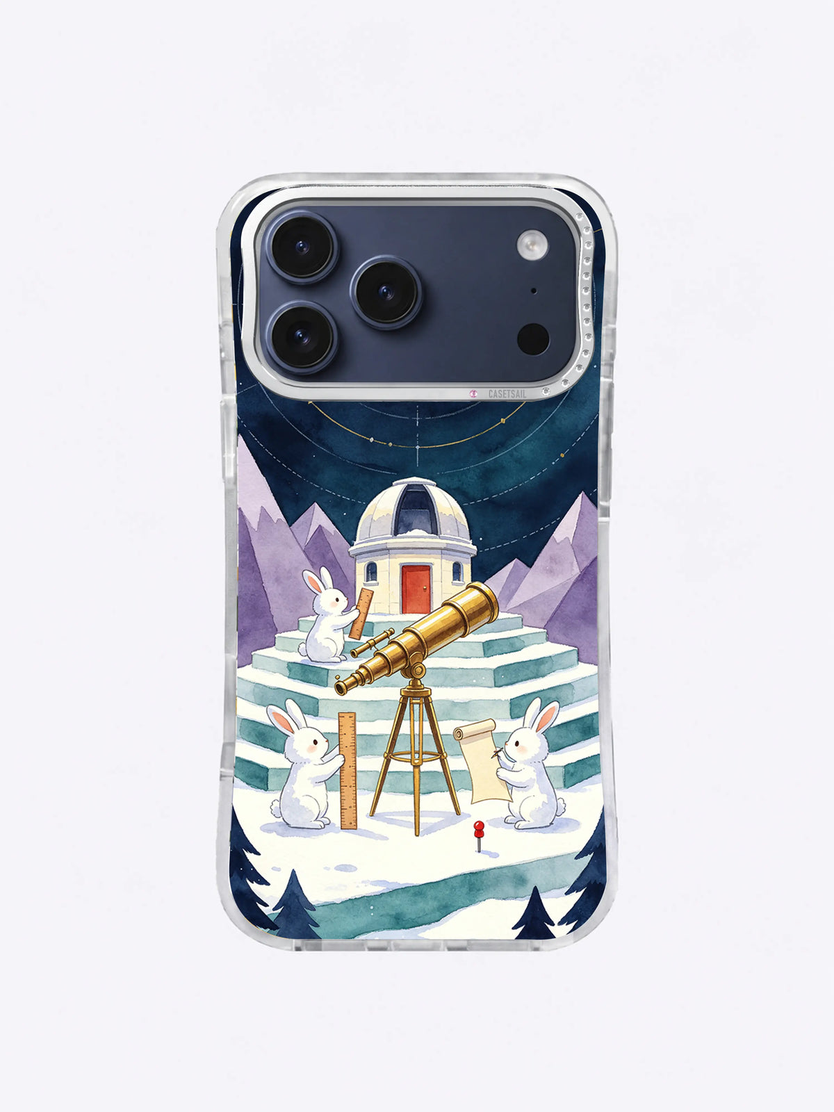 Snow Rabbit Star Measure celestial observatory iPhone case artwork