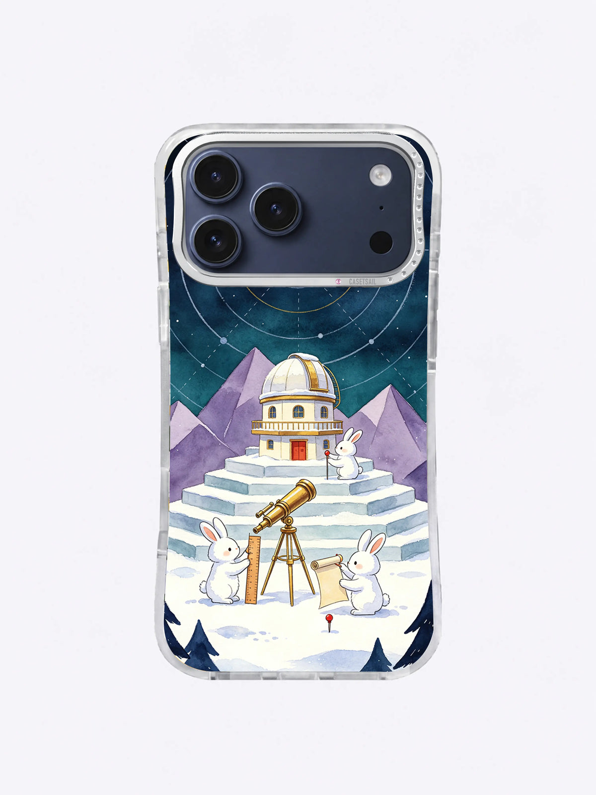 Lavender Mountain Observatory rabbit iPhone case artwork