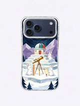 Brass Arc Focus Station winter rabbit iPhone case artwork