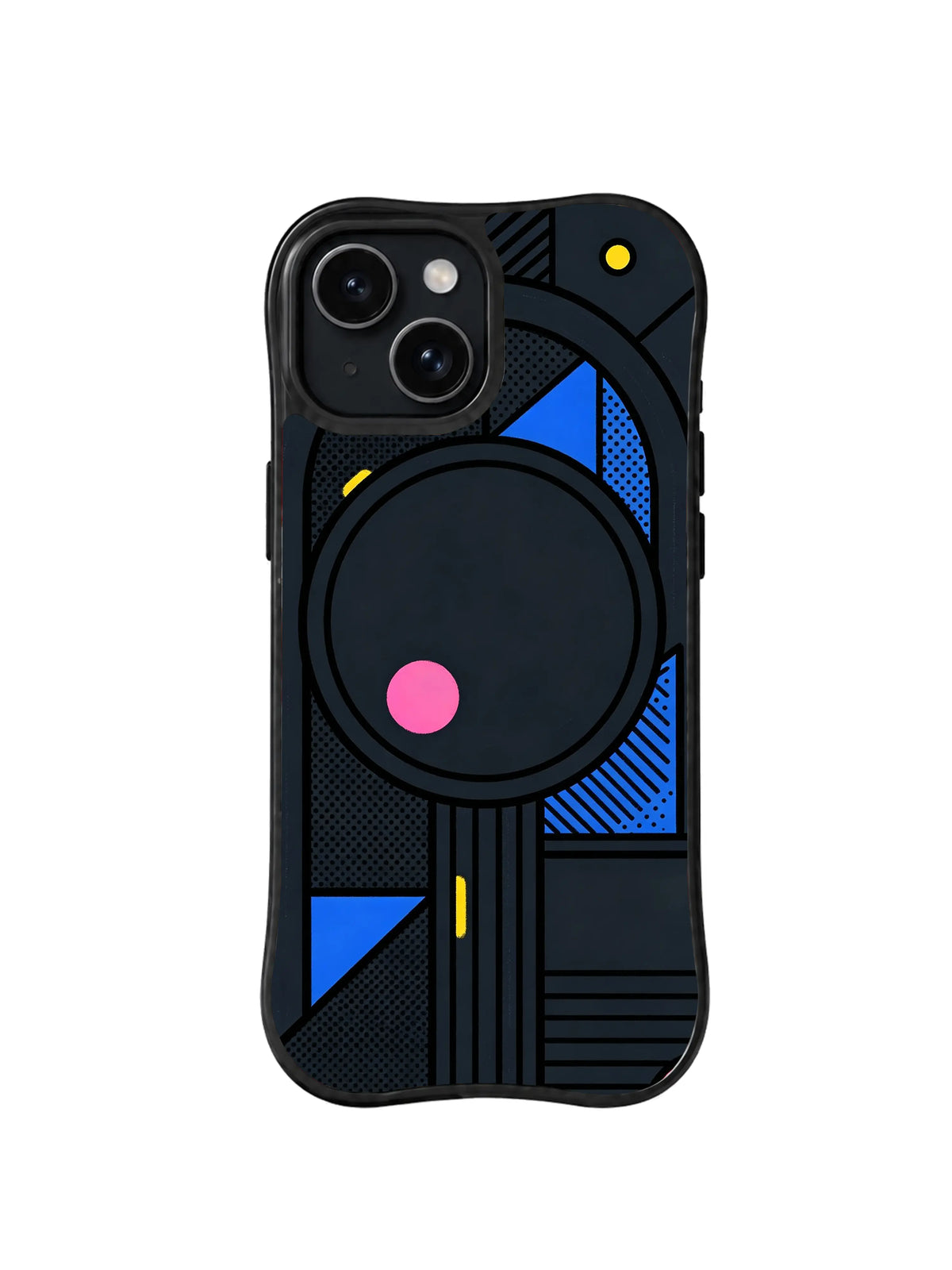 Blue Grid Observatory pattern iPhone 15 case